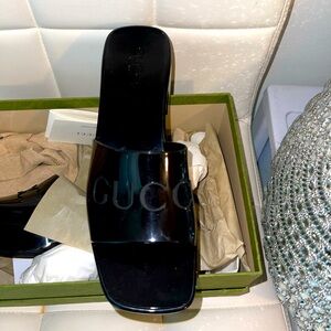 Brand new, never worn with tags - Gucci Black Rubber Slides.